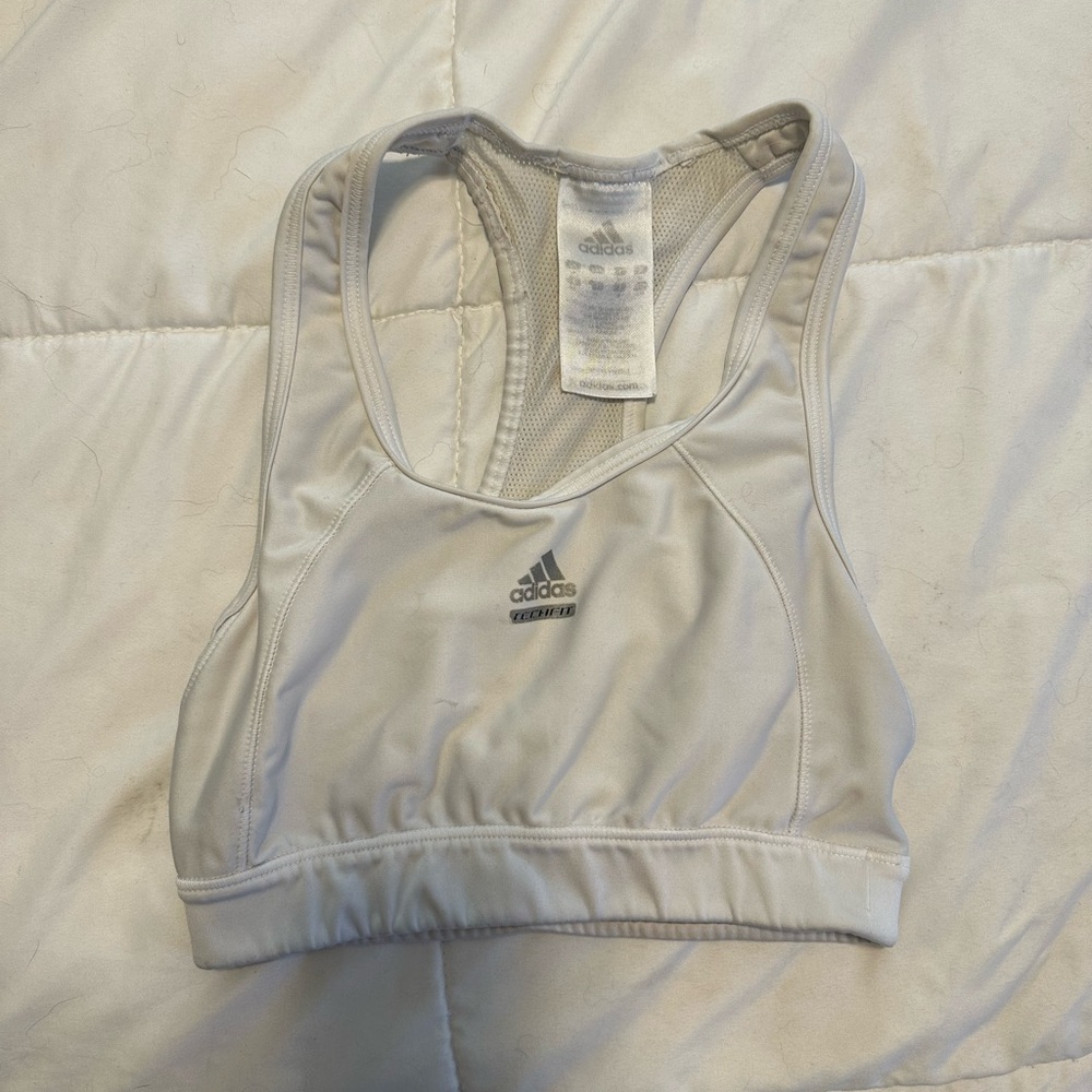 Adidas White Mesh Sports Bra